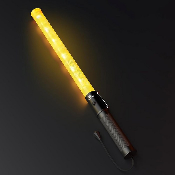 로드히어로 10팩 21인치 교통봉, 2가지 깜박임 모드가 있는 밝기 교통 제어 배턴, 공항용 사이드 클립이 안전 마셜링 지팡이, 주차장, 차량 안내