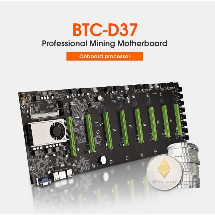 메인보드 박격포 ETH BTC-TD37 광부 마더 CPU 세트 포함 8 GPU 슬롯 DDR3 메모리 통합 VGA 인터페이스 저전력 소비, 협력사 대표 이미지 - 채굴용 메인보드 추천