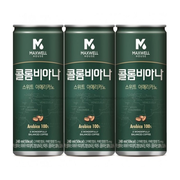 맥스웰 콜롬비아나 캔커피 스위트아메리카노 240ml, 60캔 대표 이미지 - 스위트 아메리카노 추천