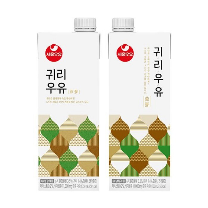 서울우유 귀리우유 750ml x 8 (한박스), 1박스 대표 이미지 - 서울우유 추천
