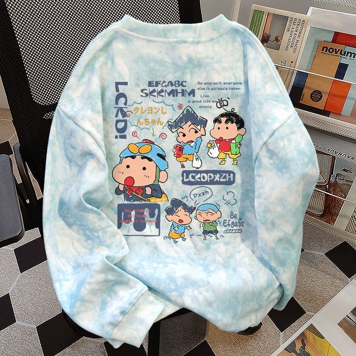 남성 여성 가을 겨울 옷 짱구 루즈핏 캐릭터 프린트 커플 면티 맨투맨 긴팔 티셔츠