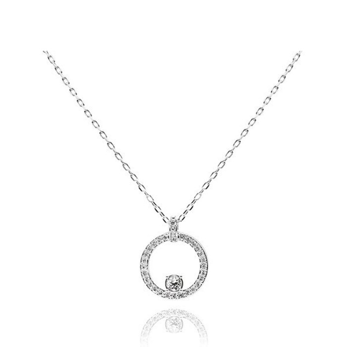 스와로브스키 SWAROVSKI 5198686 CREATIVITY CIRCLE 로듐 플래팅 목걸이 대표 이미지 - 스와로브스키 목걸이 추천