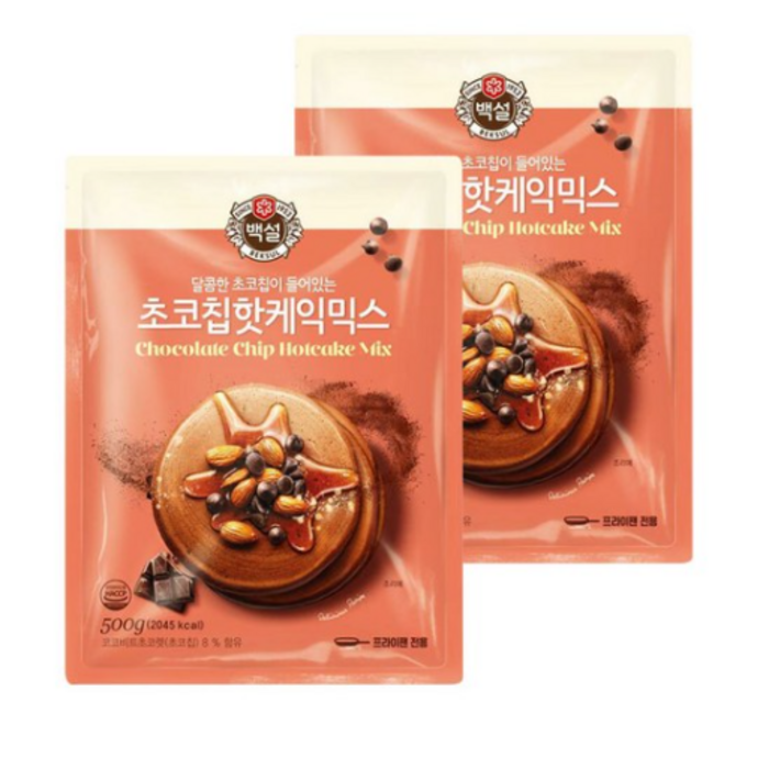 백설 초코칩 핫케익믹스, 500g, 2개 대표 이미지 - 케이크 믹스 추천