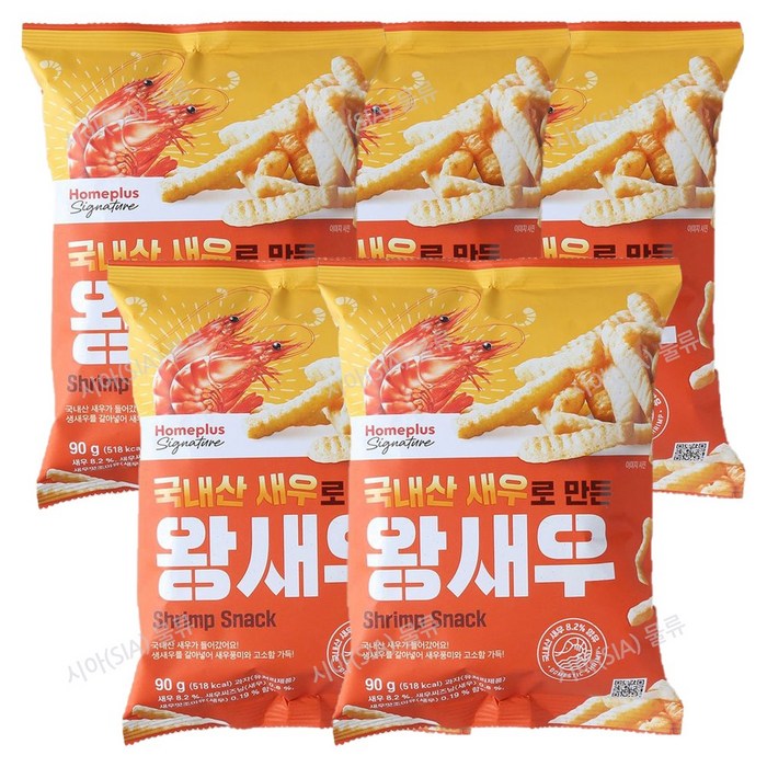 홈플러스 시그니처 국내산 새우로 만든 왕새우, 5개, 90g 대표 이미지 - 홈플러스 과자 추천