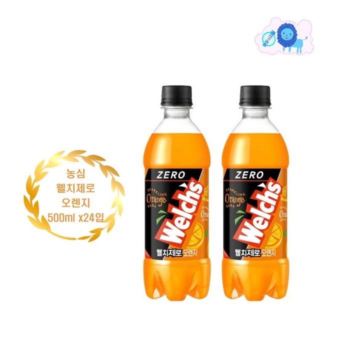 웰치 제로 오렌지, 24개, 500ml 대표 이미지 - 오렌지 탄산음료 추천