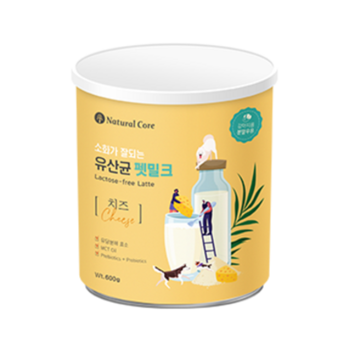 네츄럴코어 유산균 펫밀크 600g 플레인/치즈 강아지 간식 전연령 분유 파우더, 600g 치즈 대표 이미지 - 펫밀크 추천