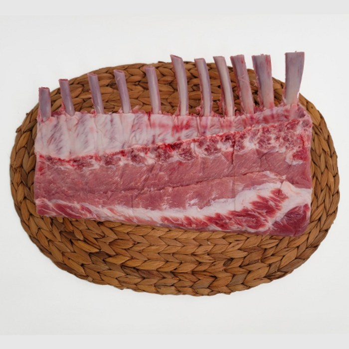 제주도 흑돼지 돈마호크 뼈등심 프렌치렉 2.8kg 3.8kg 바베큐파티 캠핑고기 돼지고기, 껍질제거(X), 프렌치랙 원육 2.8kg(갈비 8~11대) 대표 이미지 - 돈마호크 추천
