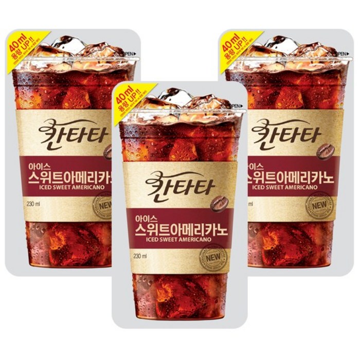 롯데 칸타타 아이스 아메리카노 230ml X 50봉, 50개 대표 이미지 - 아이스 아메리카노 추천