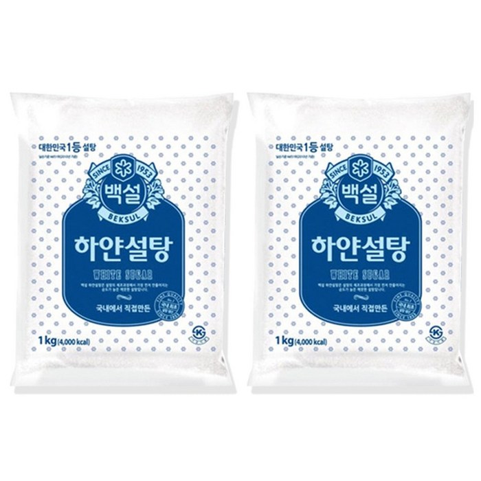 백설 하얀설탕, 1kg, 2개 대표 이미지 - 천일염 추천