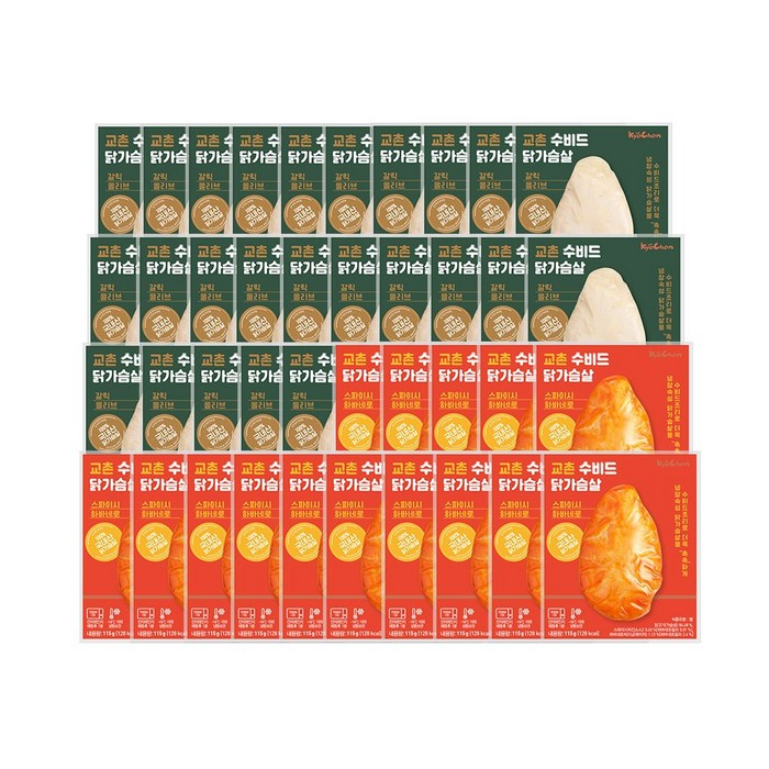 [교촌] 수비드 닭가슴살 2종 50팩, 혼합 50팩 (갈릭25+스파이시25) 대표 이미지 - 교촌 치킨 추천