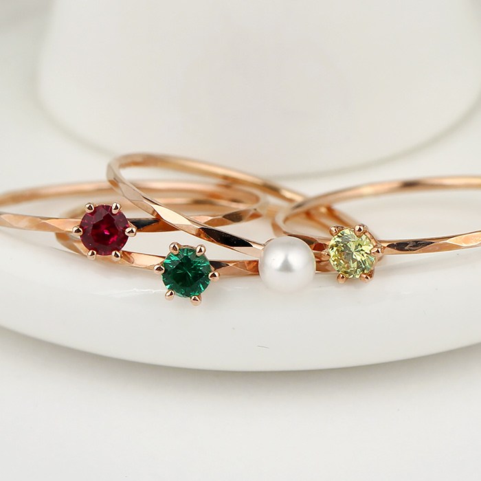 골드캣 18k 컷팅링 탄생석 반지(12종) R3002 대표 이미지 - 18k 반지 추천