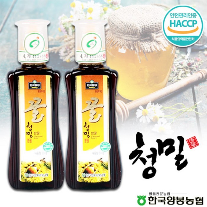 한국양봉농협 청밀 밤꿀, 500g, 2개