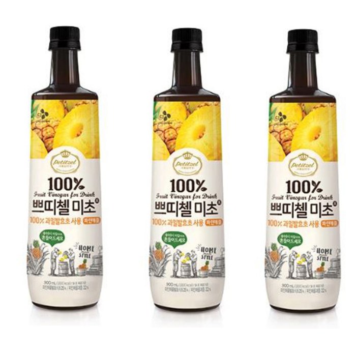 쁘띠첼미초 파인애플 900ml 기타건강즙, 3개묶음 대표 이미지 - 쁘띠첼 추천