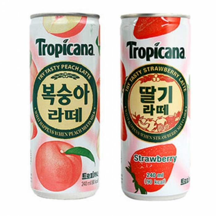 트로피카나 딸기라떼 240mlx30캔, 30캔, 240ml 대표 이미지 - 딸기라떼 추천