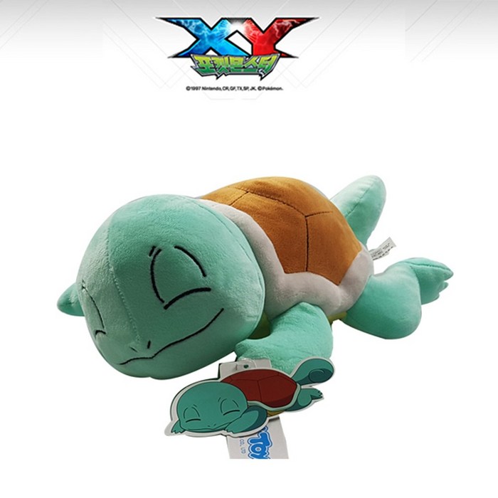 포켓몬스터 봉제 인형 잠자는 꼬부기, 30cm, 민트 + 브라운 대표 이미지 - 포켓몬 인형 추천