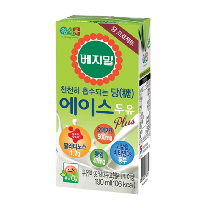베지밀 천천히 흡수되는 당 에이스 두유 32팩, 190ml 대표 이미지 - 저당 두유 추천