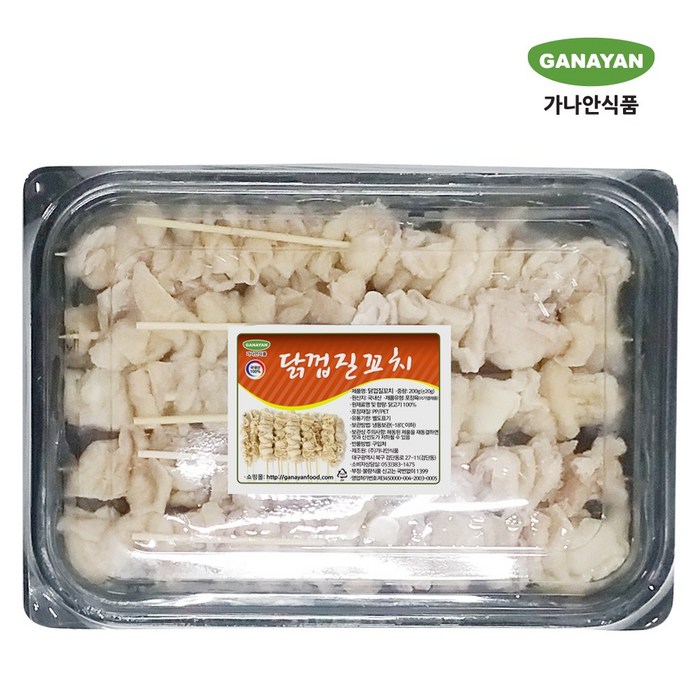 가나안식품 닭껍질꼬치, 200g, 1팩 대표 이미지 - 숯불 닭꼬치 추천