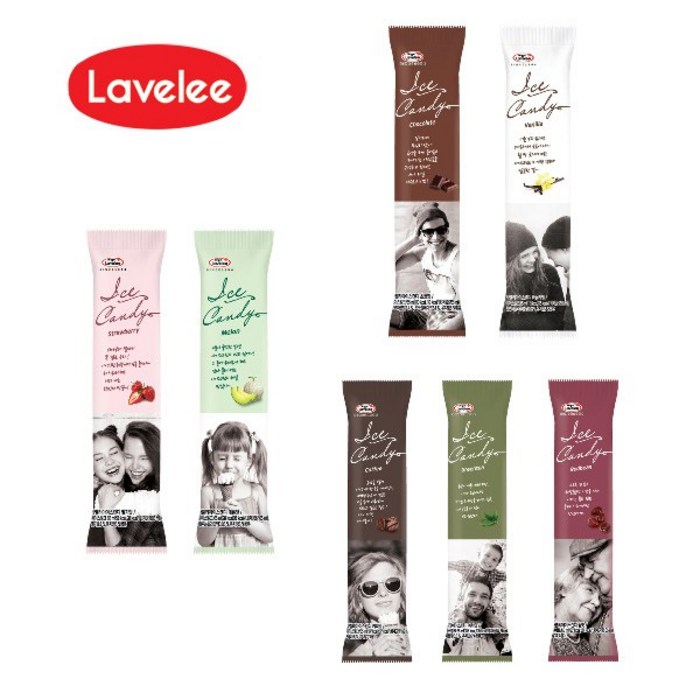 라벨리 캔디바 혼합 40개(바닐라10 딸기10 초코10 녹차10), 40개입 대표 이미지 - 녹차 아이스크림 추천
