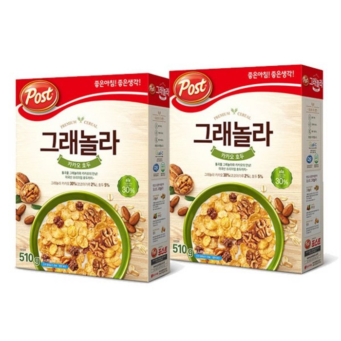 동서 포스트 카카오 호두 그래놀라, 510g, 2개 대표 이미지 - 포스트 시리얼 추천