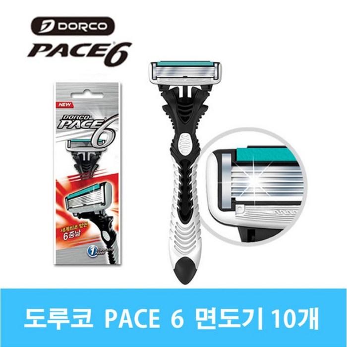 도루코 페이스 6 일회용 면도기 10개입, 1개 대표 이미지 - 일회용 면도기 추천