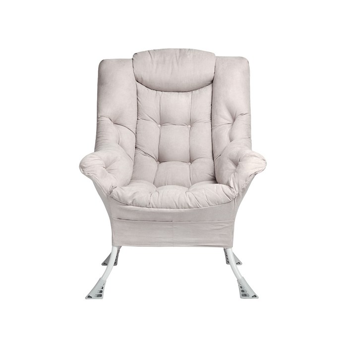 캠프밸리 릴렉스 밀란 패브릭 1인용 쿠션 체어, 골드그레이 플러스 대표 이미지 - 원룸 소파 추천