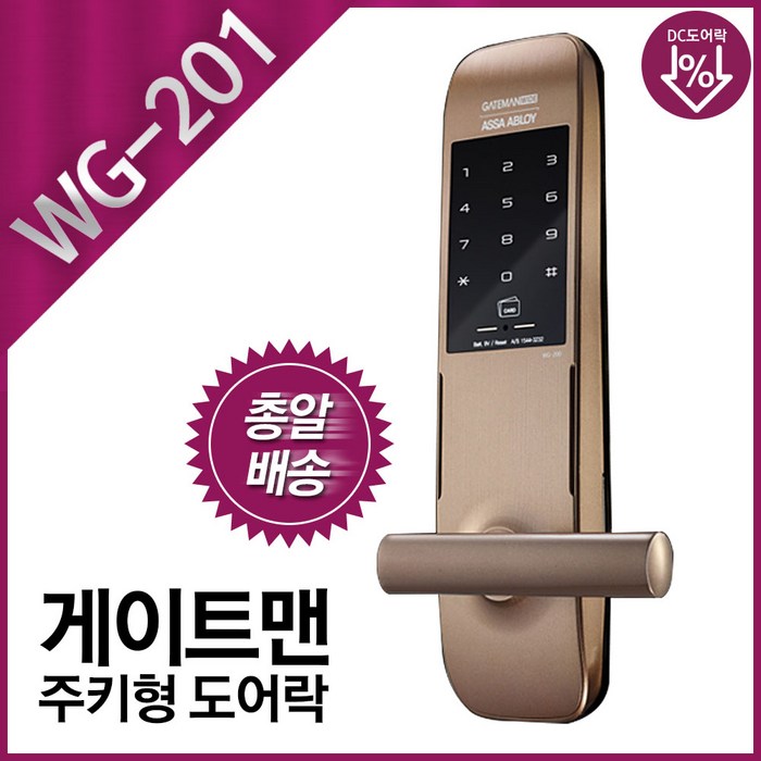 게이트맨 디지털도어락 WG-201, WG-201(골드), 자가설치 대표 이미지 - 자가설치 도어락 추천
