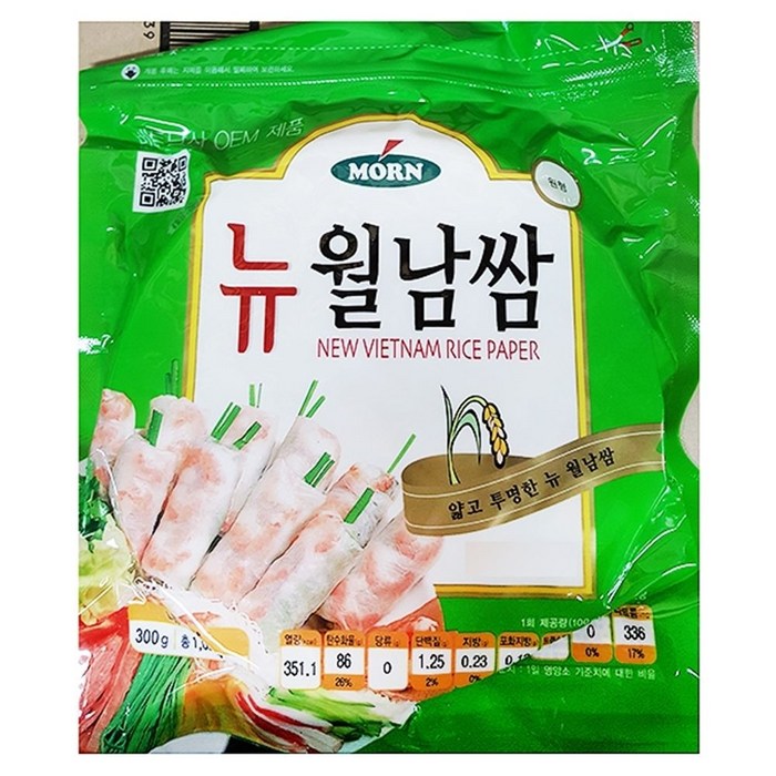 몬300gX1sack베트남식자재원형16cmxqrcost 259월남쌈 대표 이미지 - 월남쌈 추천