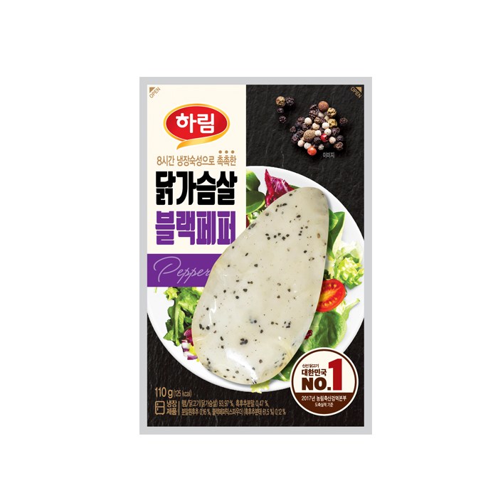 하림 닭가슴살 블랙페퍼 110gx10개, 1개 대표 이미지 - 식단 추천