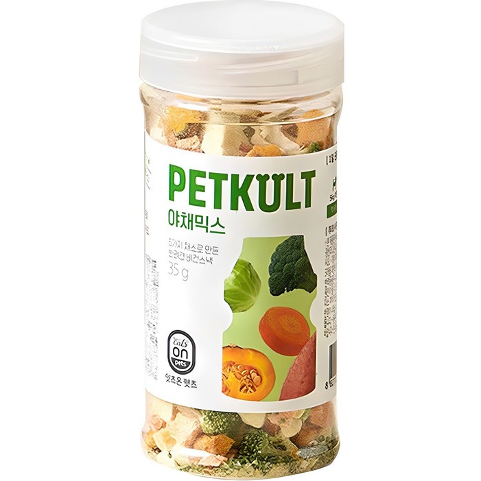 펫쿠르트 강아지 야채믹스 수제 동결건조간식, 혼합맛고구마단호박당근방울양배추브로콜리, 35g, 1개