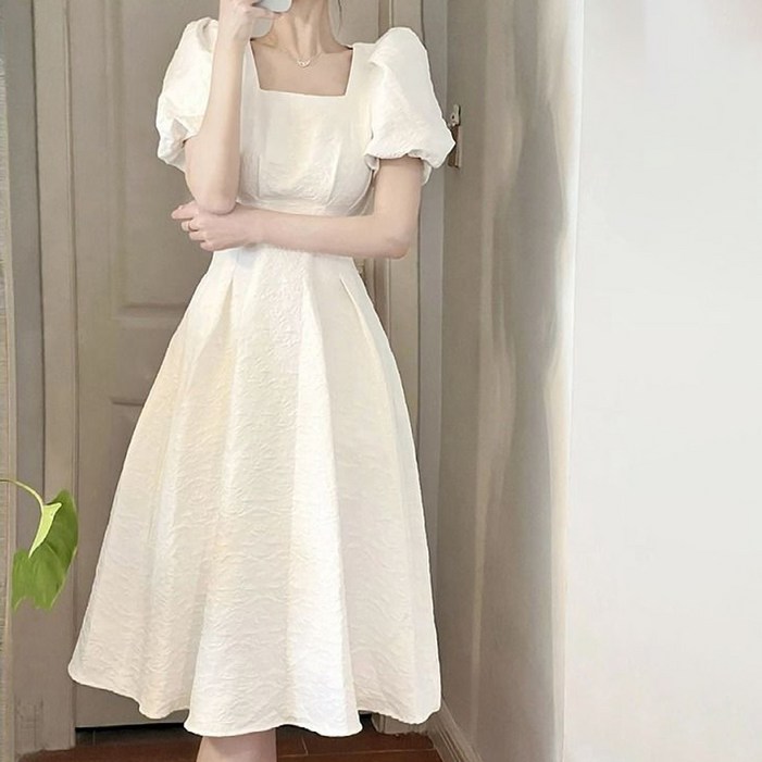 엘쏘 더블 레이어드 안감 슬리브 A라인 드레스 원피스 빅사이즈 포함