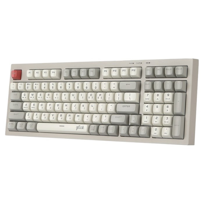 지클릭커 오피스프로 사일런스 무소음 무선 블루투스 키보드, 제조사축, WK50 98키, 레트로 카푸치노 RC1