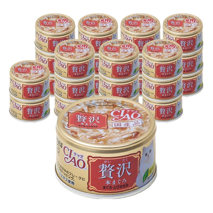 챠오츄르 이나바 고양이 제이타크캔, 혼마구로참치닭가슴살 A141, 80g, 24개