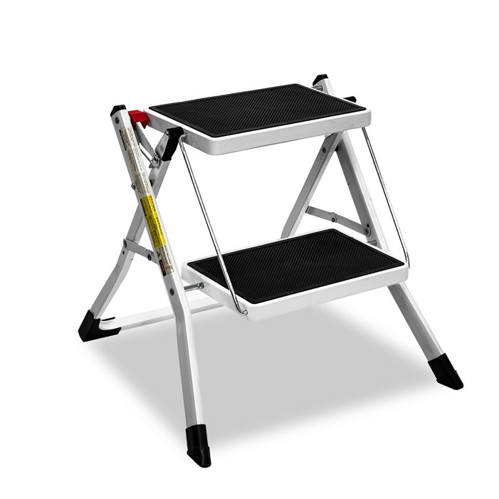로티홈시스 발판 사다리 2단 화이트블랙