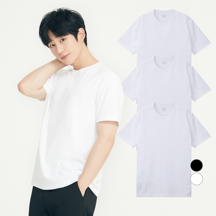마인드브릿지 남녀공용 고밀도 20수 순면 기본 반팔티 티셔츠 3팩 MATS0101 마인드브릿지 남녀공용 고밀도 20수 순면 기본 반팔티 티셔츠 3팩 MATS0101