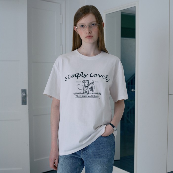 쥬시쥬디 여성용 퍼피 그래픽 티셔츠 J1TS320A