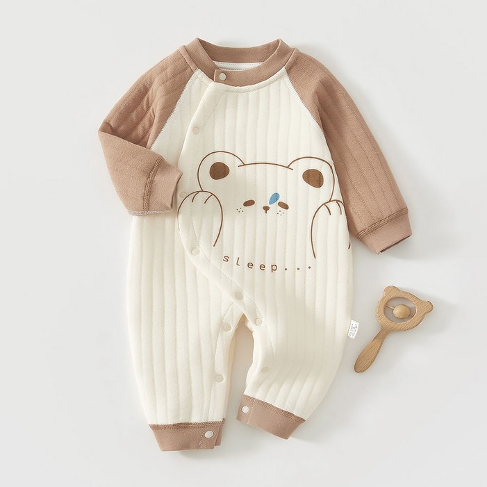 스타도어 신생아용 애니멀 도톰 누빔 우주복