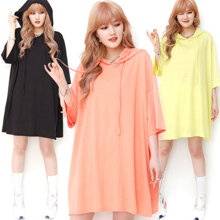 마이쏭 여성 빅사이즈 루즈핏 여름티 롱티 와이오버핏후드롱반팔티 마이쏭 여성 빅사이즈 루즈핏 여름티 롱티 와이오버핏후드롱반팔티