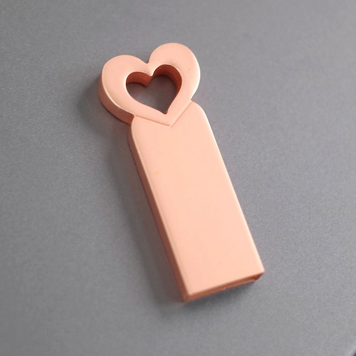 귀여운 메탈 USB 메모리 각인 단체 선물 L10 로즈골드, 1개, 128GB
