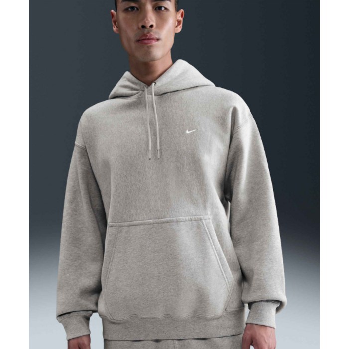 나이키 nike 솔로 스우시 풀오버 후디 M 다크 그레이 헤더 라이트 스모크 화이트 HV1083-063