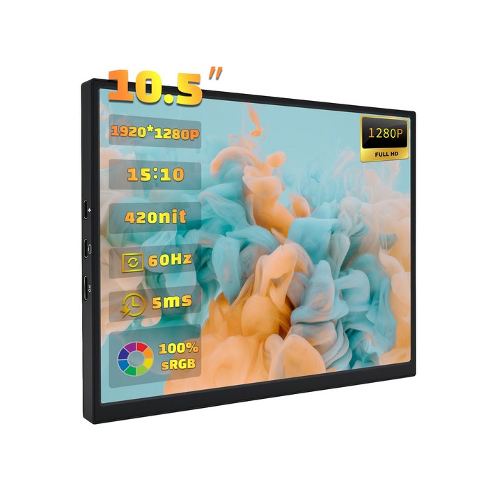 ZSUS 휴대용 모니터 10.5 inch IPS FHD, 10AKR, 26.7cm