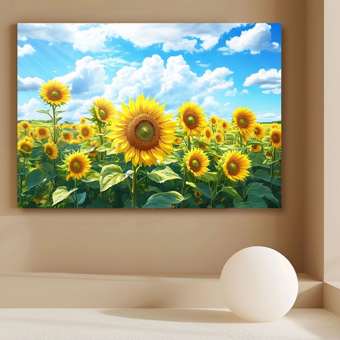 더마네이처 해바라기액자 돈들어오는 유화 인테리어그림