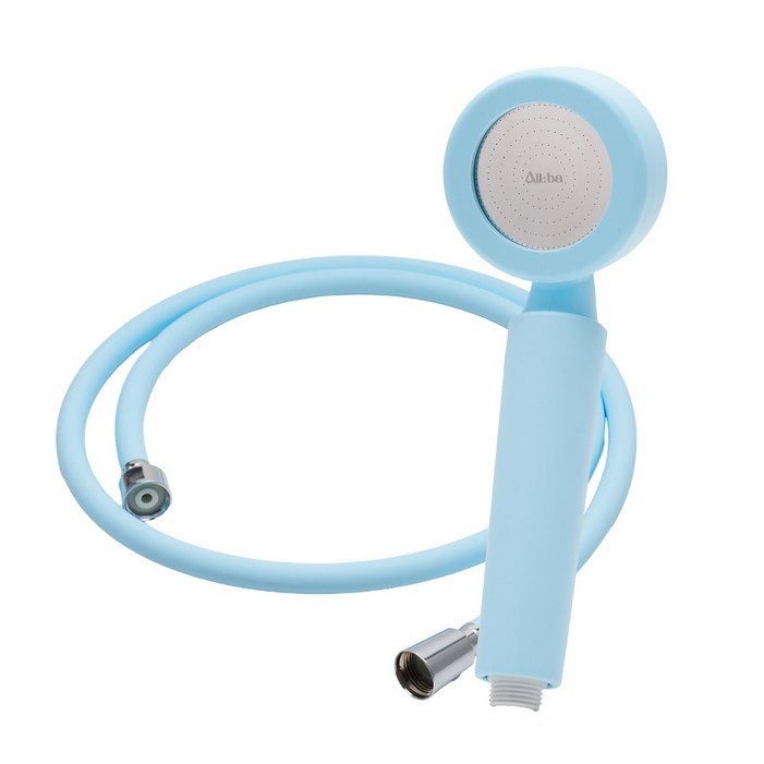 set 올바 더 뉴 실리콘의료용 샤워기 세트 1.5M 샤워헤드샤워호스1.5M필터2ea, 에어리블루, 1세트