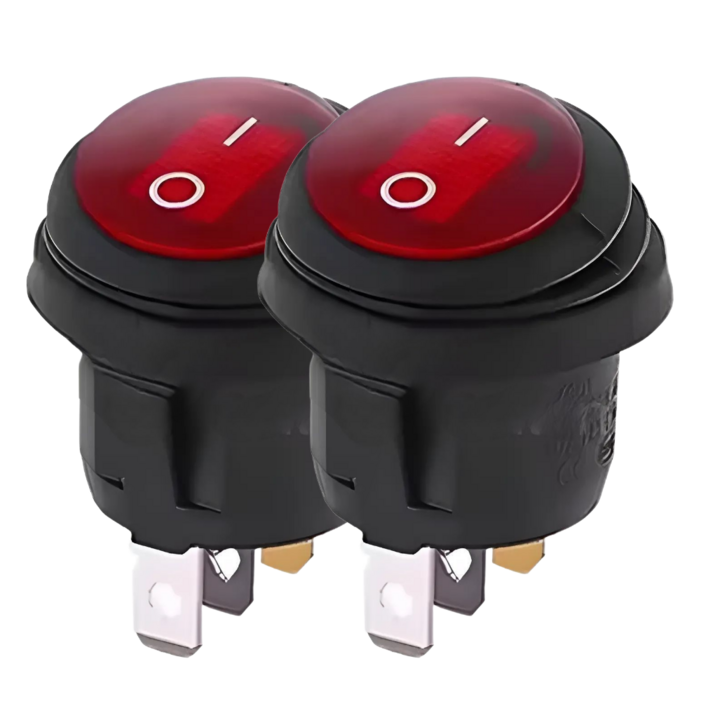 포그디 LED 온오프 방수 시소 토글스위치 레드, 2개입