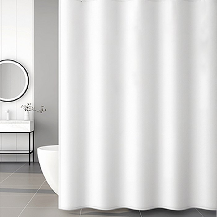 코팅블루 설치쉬운 무타공 방수 욕실 샤워커튼커튼링세트, 1세트, 02.무지화이트