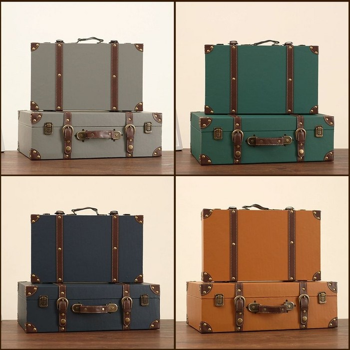 클래식캐리어 복고풍 레트로 여행가방 가죽캐리어 디스플레이 소품 스몰핑크