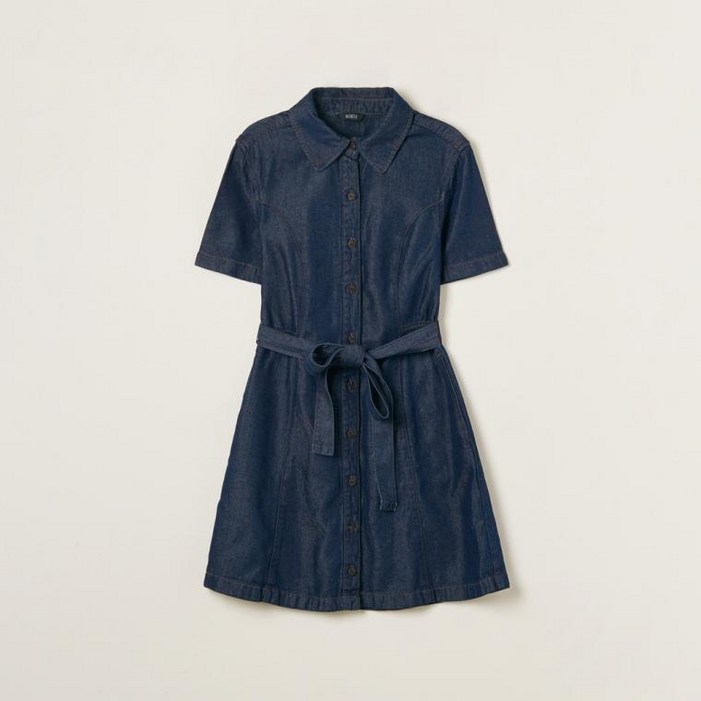 로엠 데님 반팔 미니 원피스 RMOWF24G17 2798337