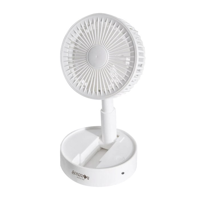 스패로우하우스 높이 조절 휴대용 캠핑 무선 미니 탁상용 선풍기, 화이트