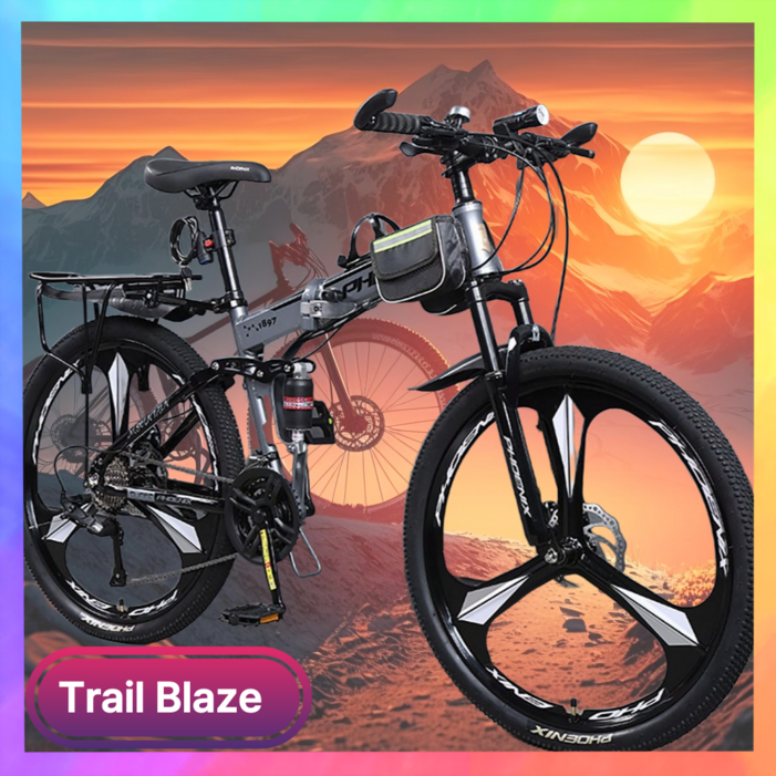 트레일블레이즈 고성능 픽시 하이브리드 트렉 미니벨로 로드 산악 스캇 실내 MTB 자전거, 1개, 1cm, 그레이 X 26인치 X 30단 X 3스포크