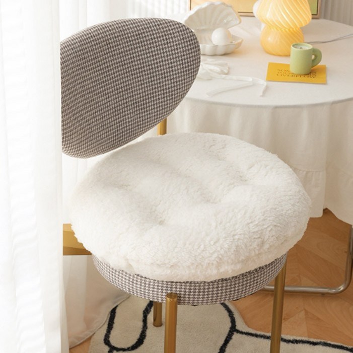 마켓플랜 캐시미어 뽀글이 의자 라운드 방석