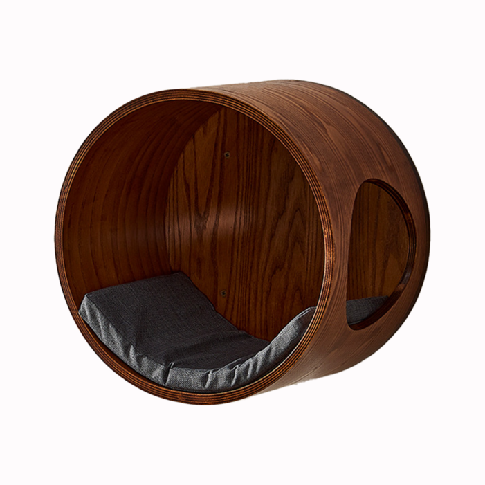 시그니프 프리미엄 원목 고양이 벽걸이 캣스텝 스크래쳐 숨숨집 우주선 호두나무